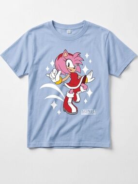 Sonic the Hedgehog Blue Graphic T-shirt Sweet and Sassy Amy Size Large NWT